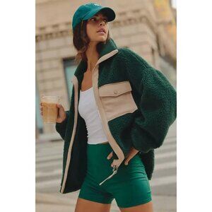 NEW Varley Size L Women's Lowell Sherpa Fleece Jacket - Pine Grove